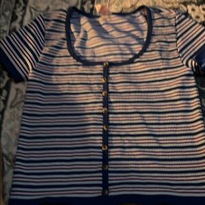 Striped Kids Shirt - Blue and White